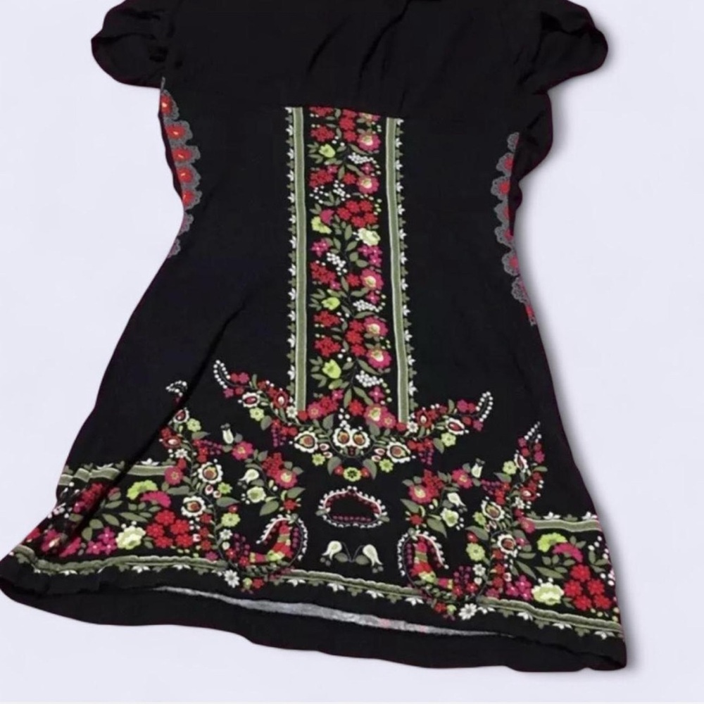 Free People Black Ruched Cap Sleeve Blouse - Picture 5 of 5